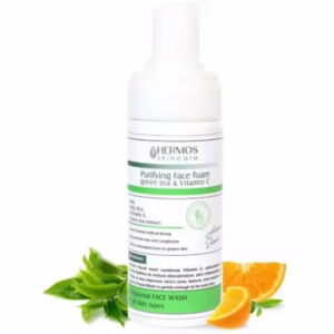 Hermos Green Tea and Vitamin C Cleansing Foam, 150 ml